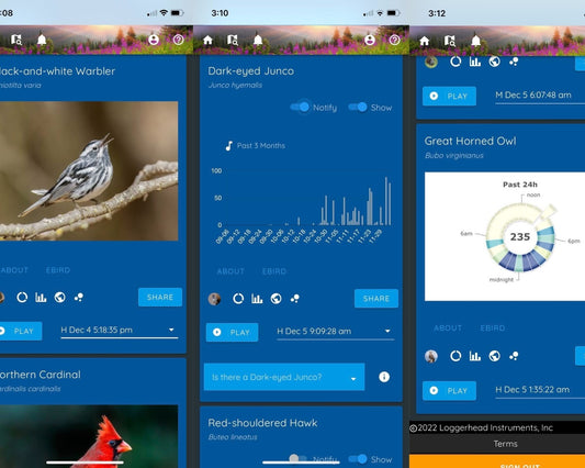 Screenshots of Haikubox mobile app