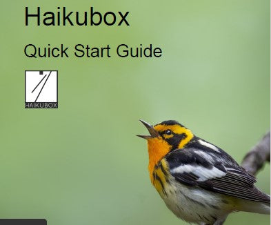 Haikubox Quick Start Guide for US and Canadian Customers