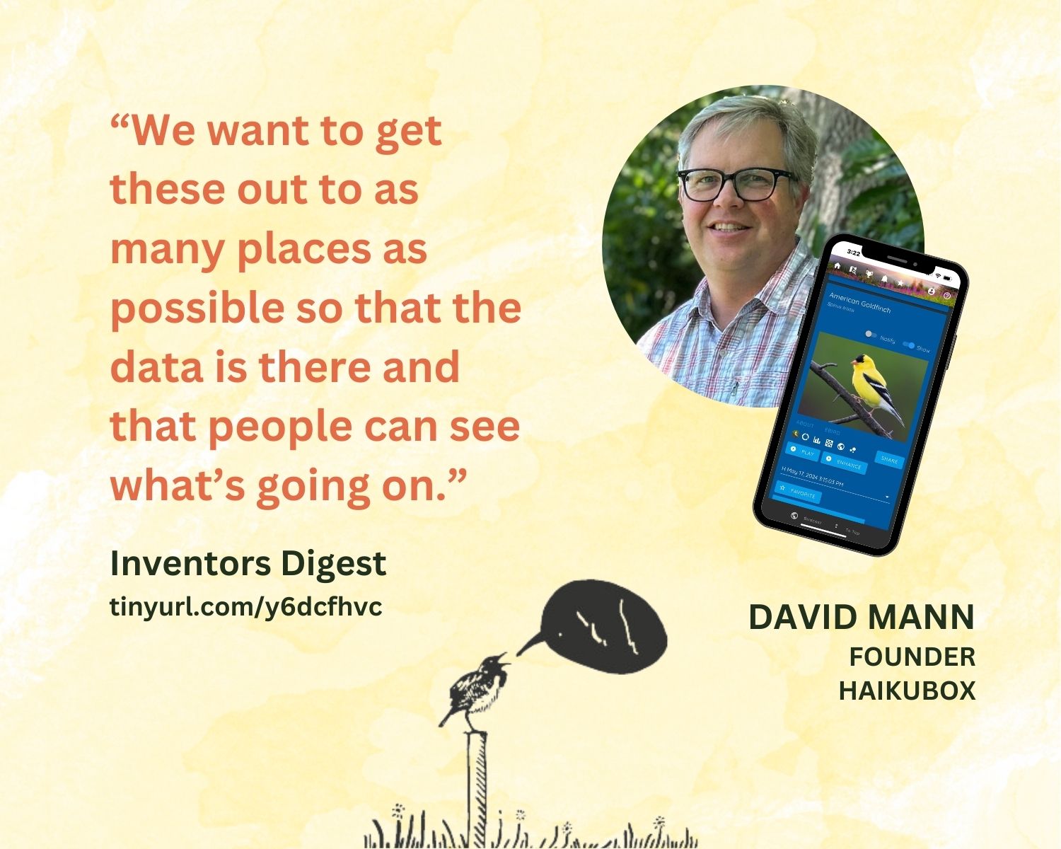 Photo and quote from Inventors Digest