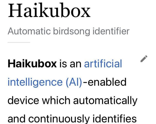 The Haikubox Wikipedia listing