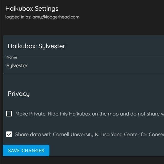 Change privacy settings on your Haikubox